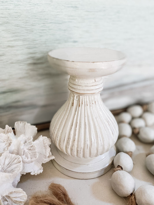 Kasuri White Candle Holder Sun Republic