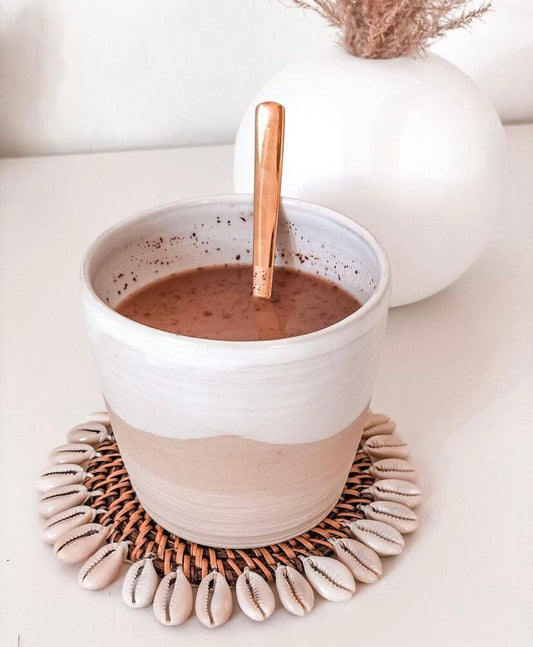 Natural Rattan & Shell Coaster SUN REPUBLIC