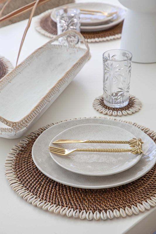 Natural Rattan & Shell Placemat SUN REPUBLIC