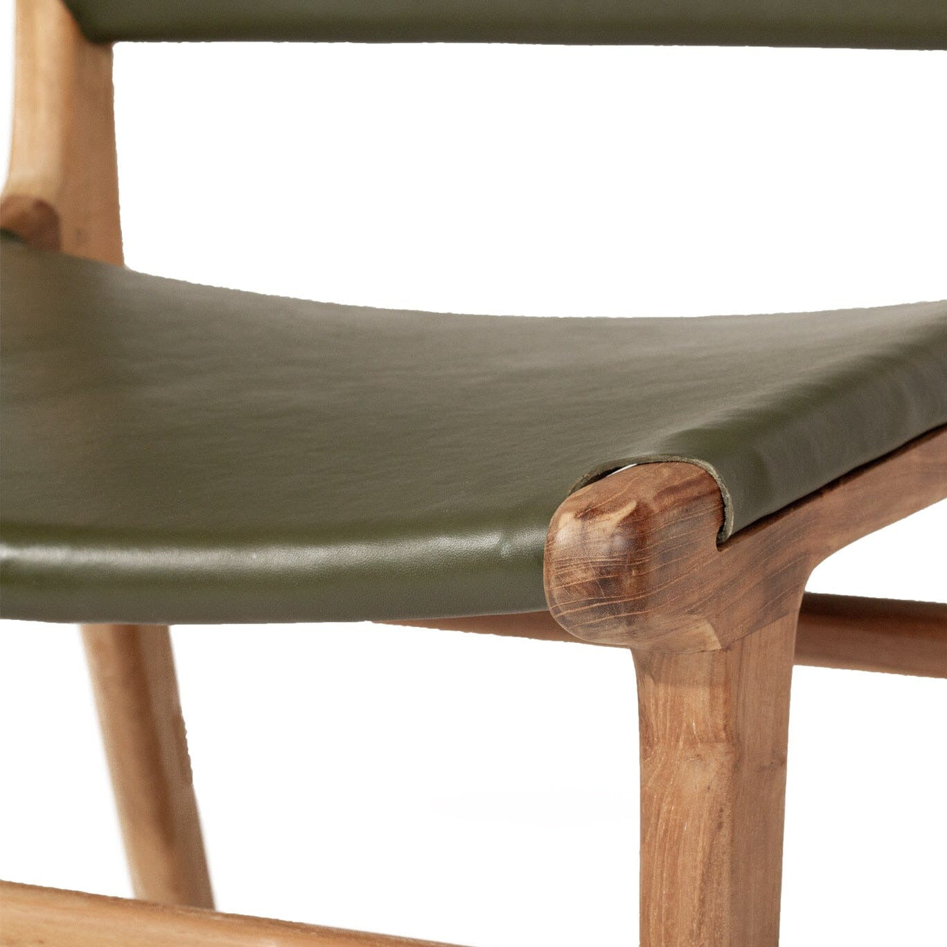 Otis Leather & Teak Dining Chair | Olive SUN REPUBLIC