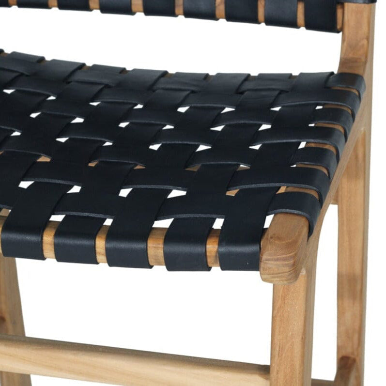 Otis Woven Leather Counter Top Stool | Black Sun Republic
