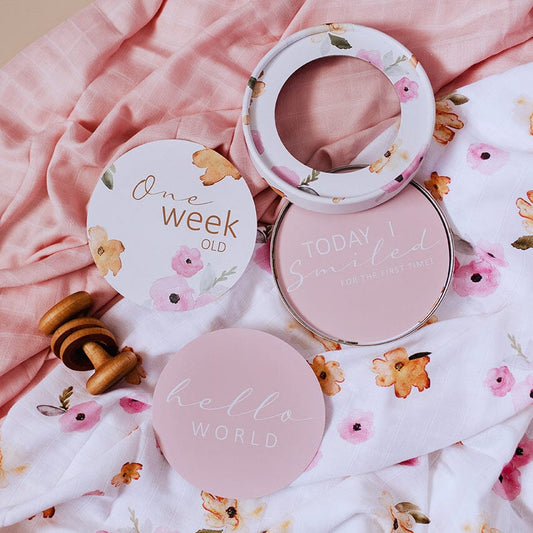 Pink Poppy Baby Reversible Milestone Cards Snuggle Hunny