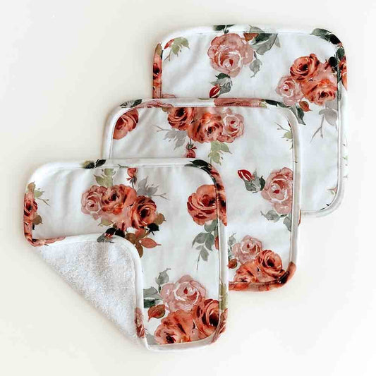 Rose Organic Wash Cloths | 3 Pack Snuggle Hunny