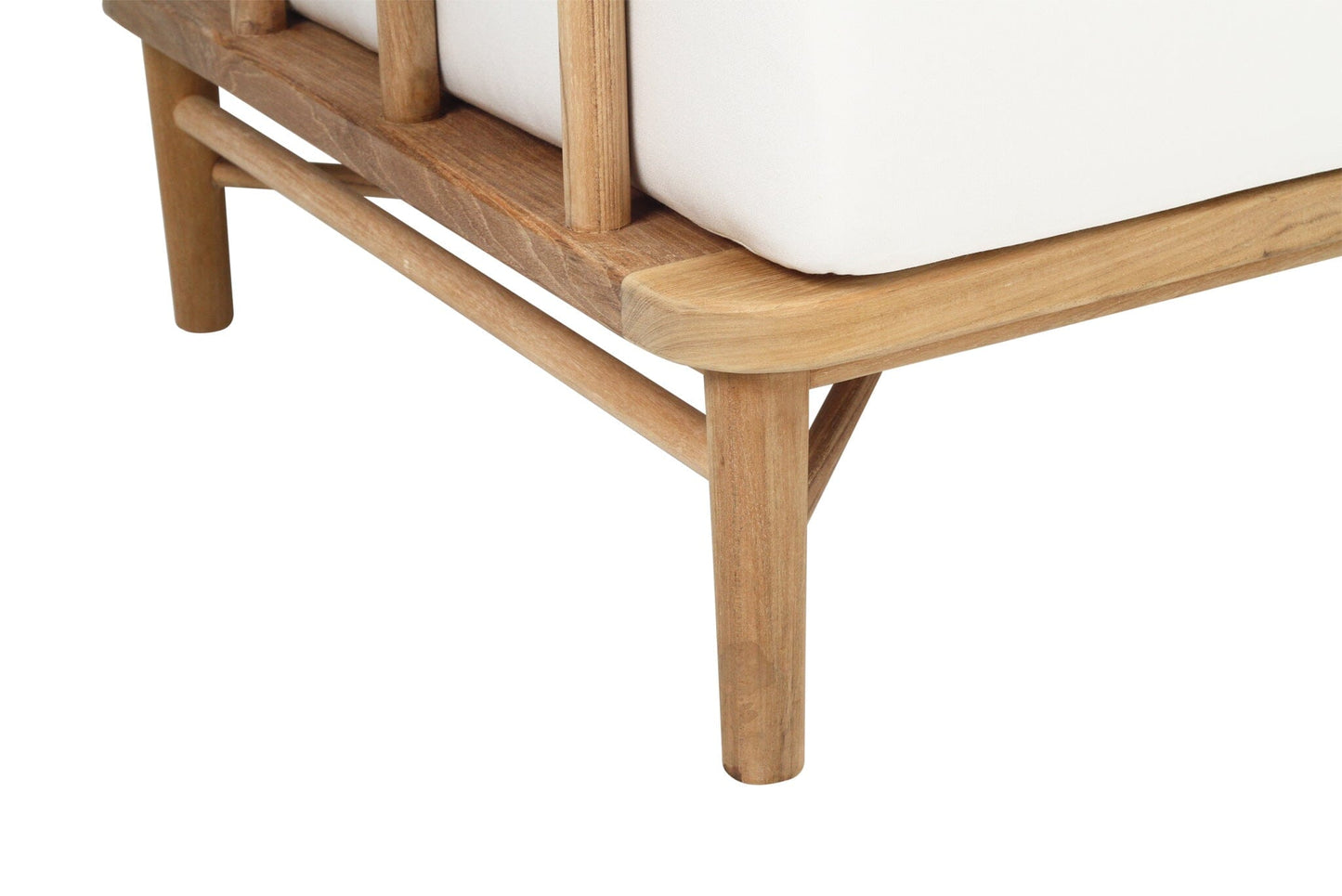 Scandinavian Coastal Teak Outdoor 2 Seat Sofa - Malie - Sunbrella Fabric Sun Republic