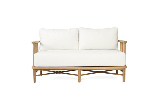 Scandinavian Coastal Teak Outdoor 2 Seat Sofa - Malie - Sunbrella Fabric Sun Republic