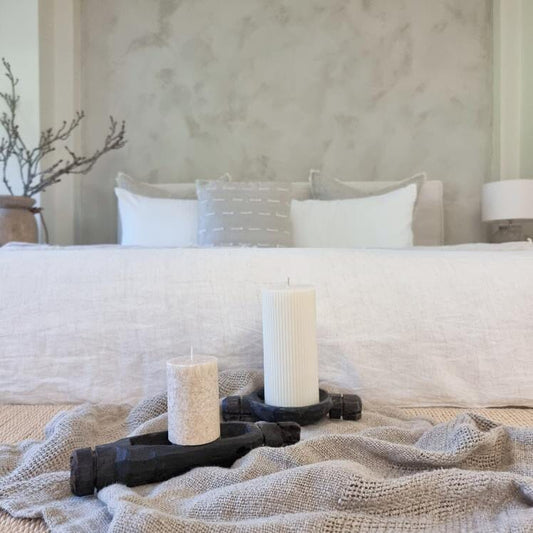 Vintage Rustic Wooden Candle Holder SUN REPUBLIC