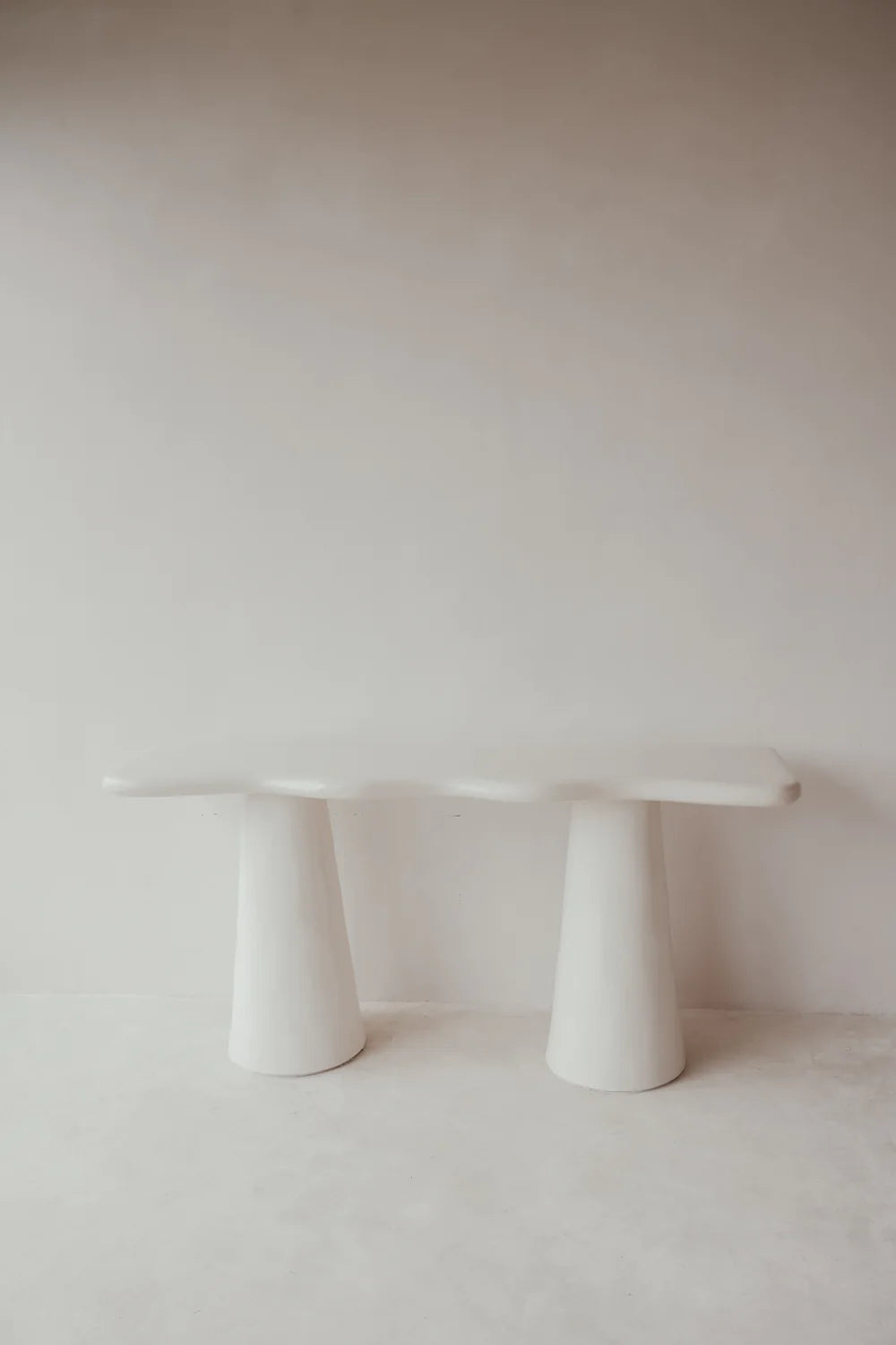 White Concrete Mediterranean Style Hall Table Sun Republic