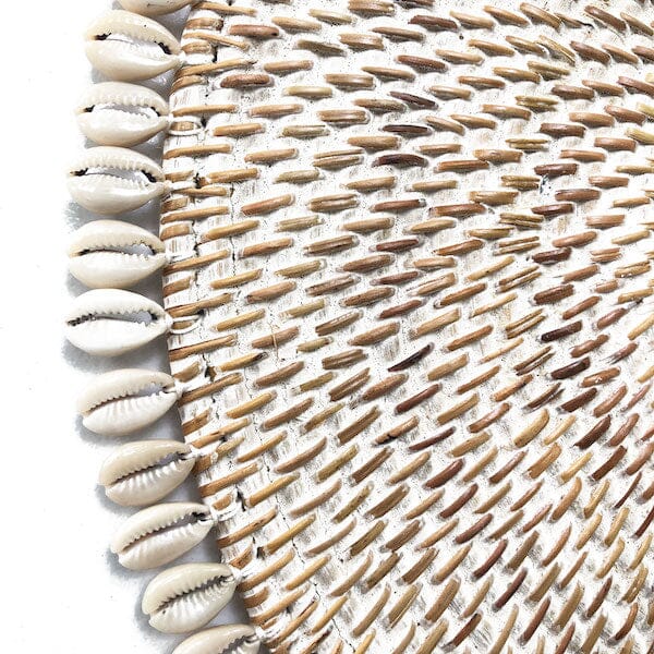 Whitewash Rattan & Shell Placemat SUN REPUBLIC