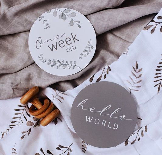 Wild Fern Baby Reversible Milestone Cards Snuggle Hunny