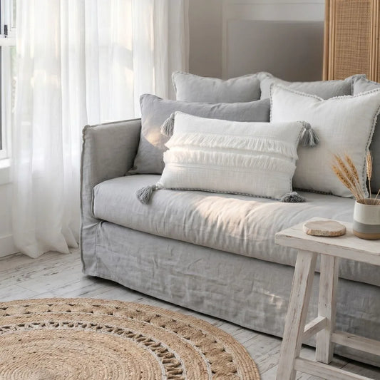 Hampton styled living room featuring Sun Republic cushions
