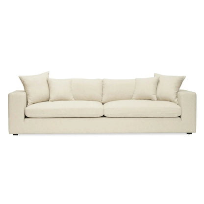 Beige sofa on a white background