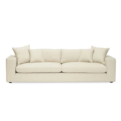 Beige sofa on a white background