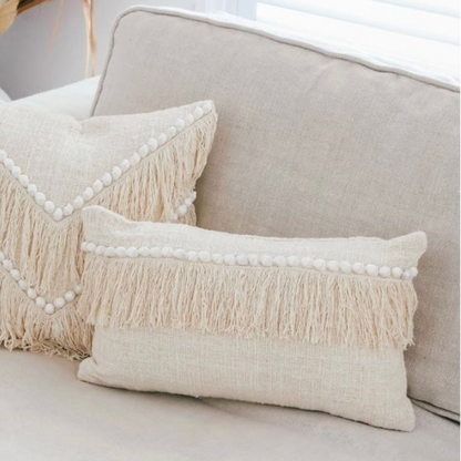 Amelia Shell Embellished Lumbar Cushion Cover