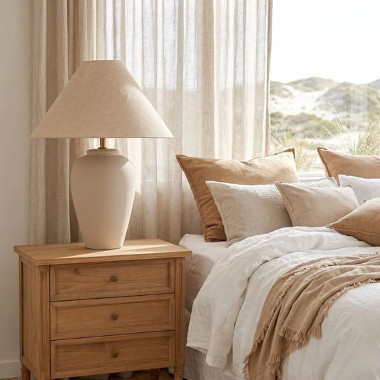 Bella Table Lamp in a bedroom by Sun Republic