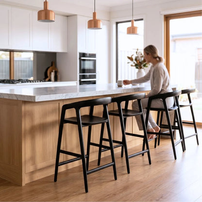 Benny Ash Wood Counter Stool in Black