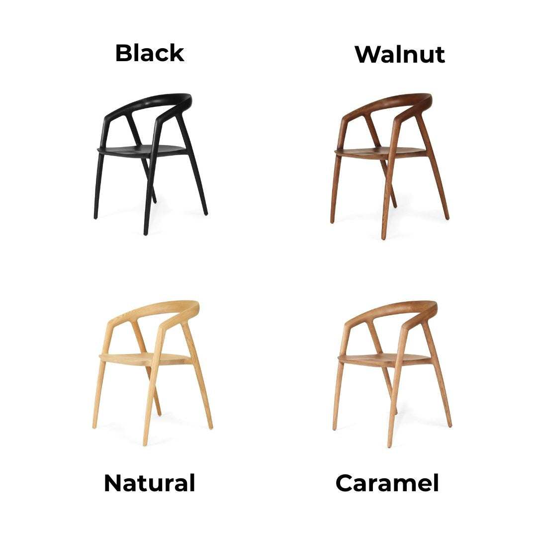 Benny Ash Wood Dining Chair - Walnut