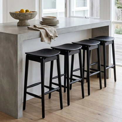 Sun Republic Black Jansen counter stools in a modern kitchen