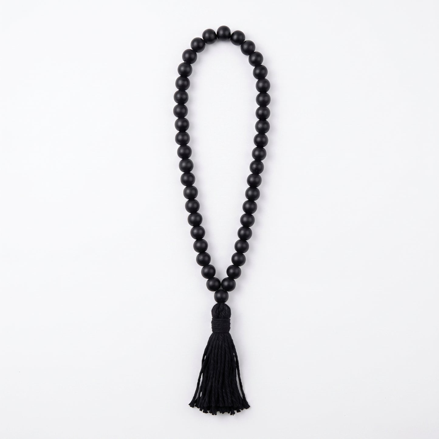 Black Wooden Bead Garland with Tassel