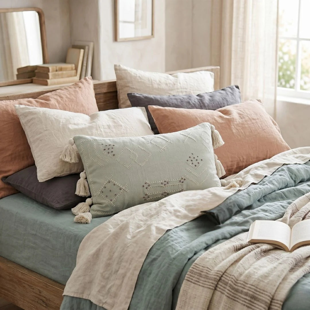 Boho folk cushion