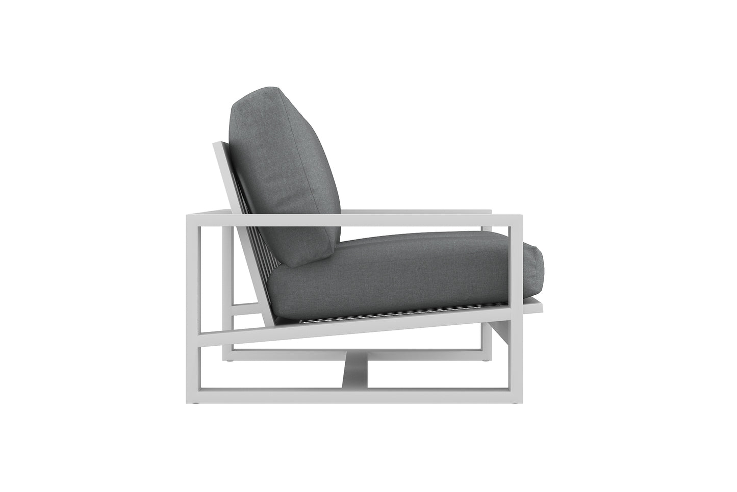Gray chair with white frame on a white background