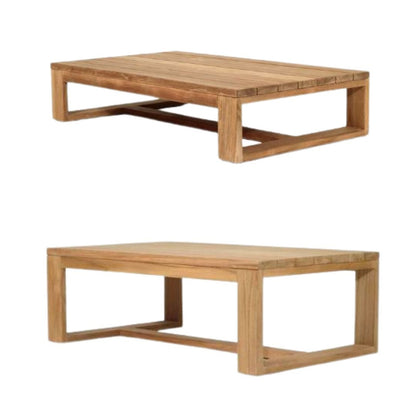 Two wooden coffee tables on a white background