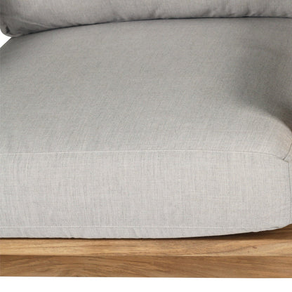 Teak Outdoor armchair with gray cushions on a white background