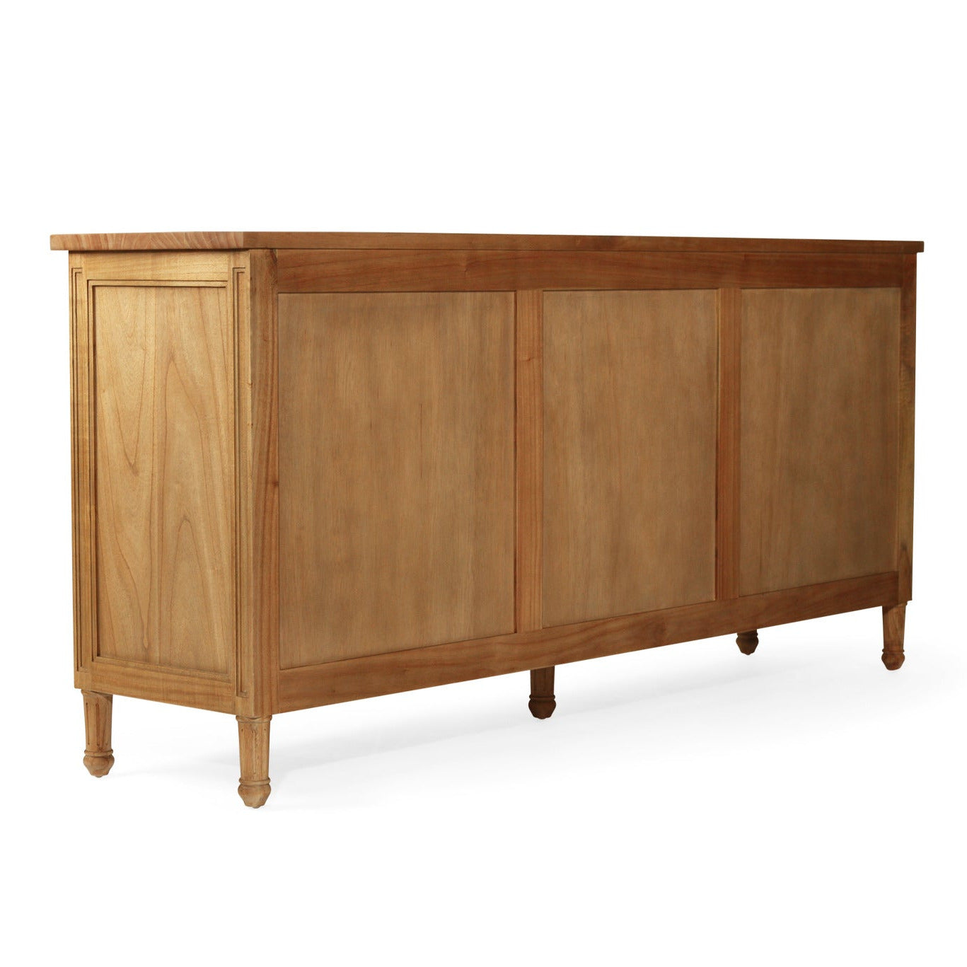 Wooden sideboard with a classic design on a white background