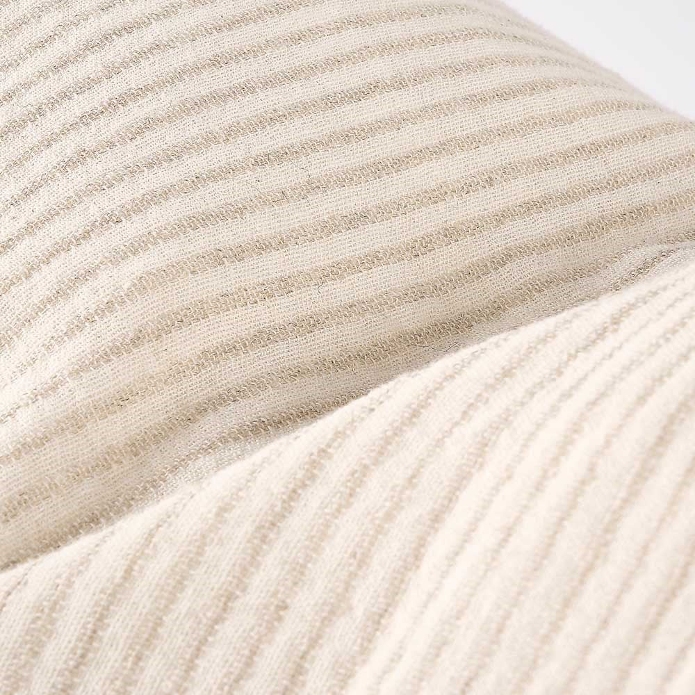 Cotton Pillowcase Set – Organic White with Natural Pin Stripe