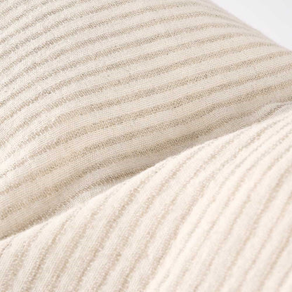 Cotton Pillowcase Set – Organic White with Natural Pin Stripe