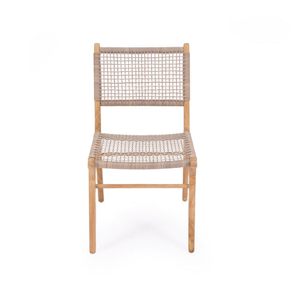Chair with woven seat and backrest on a white background