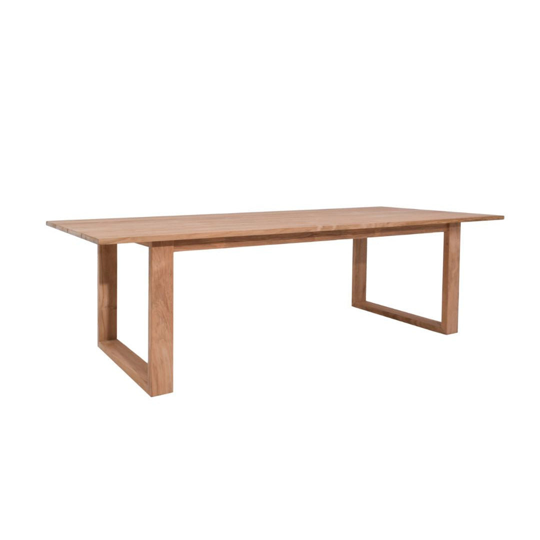 Wooden dining table on a white background