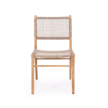 Chair with woven backrest and seat on a white background