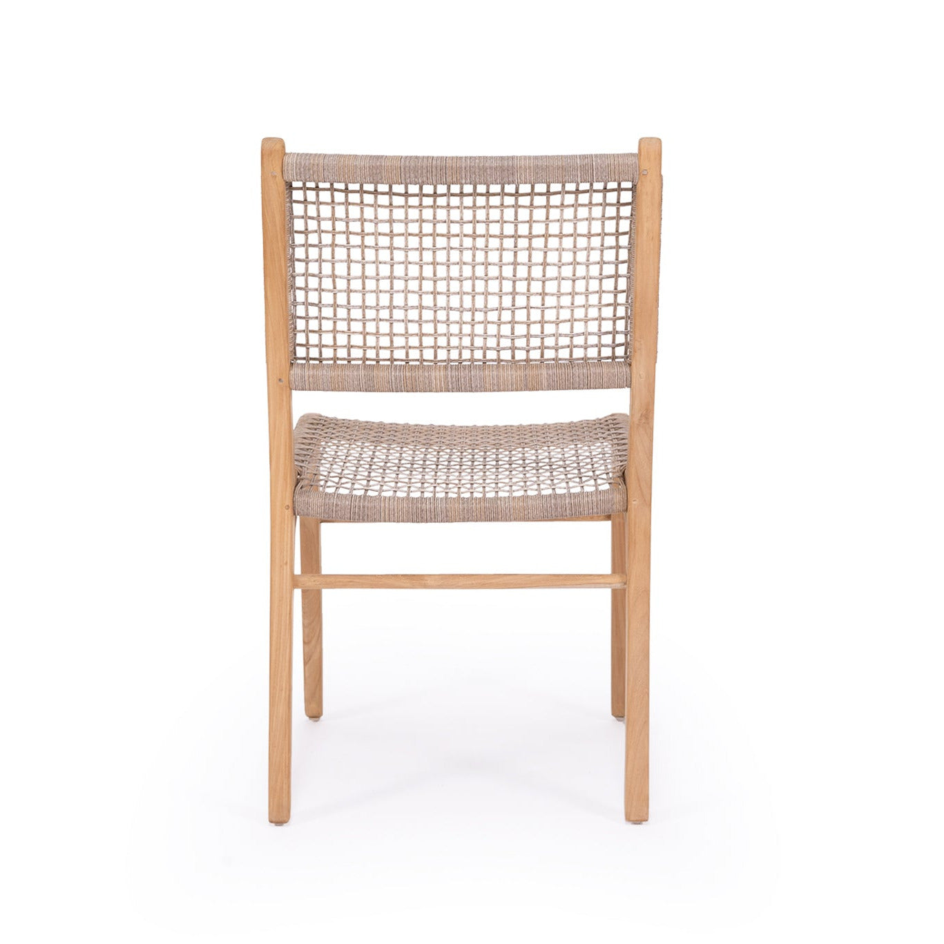 Chair with woven seat and backrest on a white background