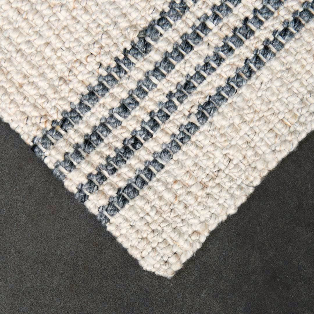 Eco Indoor/Outdoor Floor Mat - Natural/Ivory with Slate Stripe
