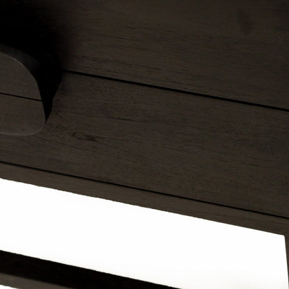 Dark wooden chair with a white background