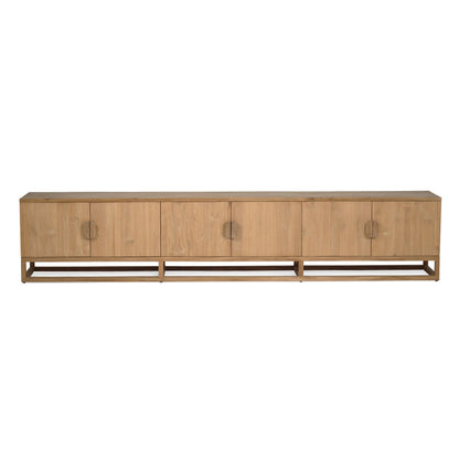 Flynn Natural Teak Entertainment Unit - 300cm | 6 Door