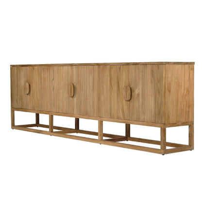 Flynn Solid Teak Sideboard Natural - 300cm | 6 Door