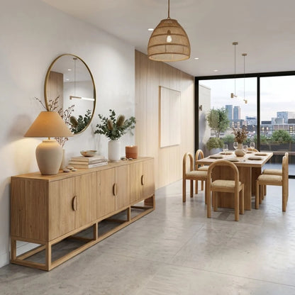 Flynn Teak Sideboard in a modern dining room