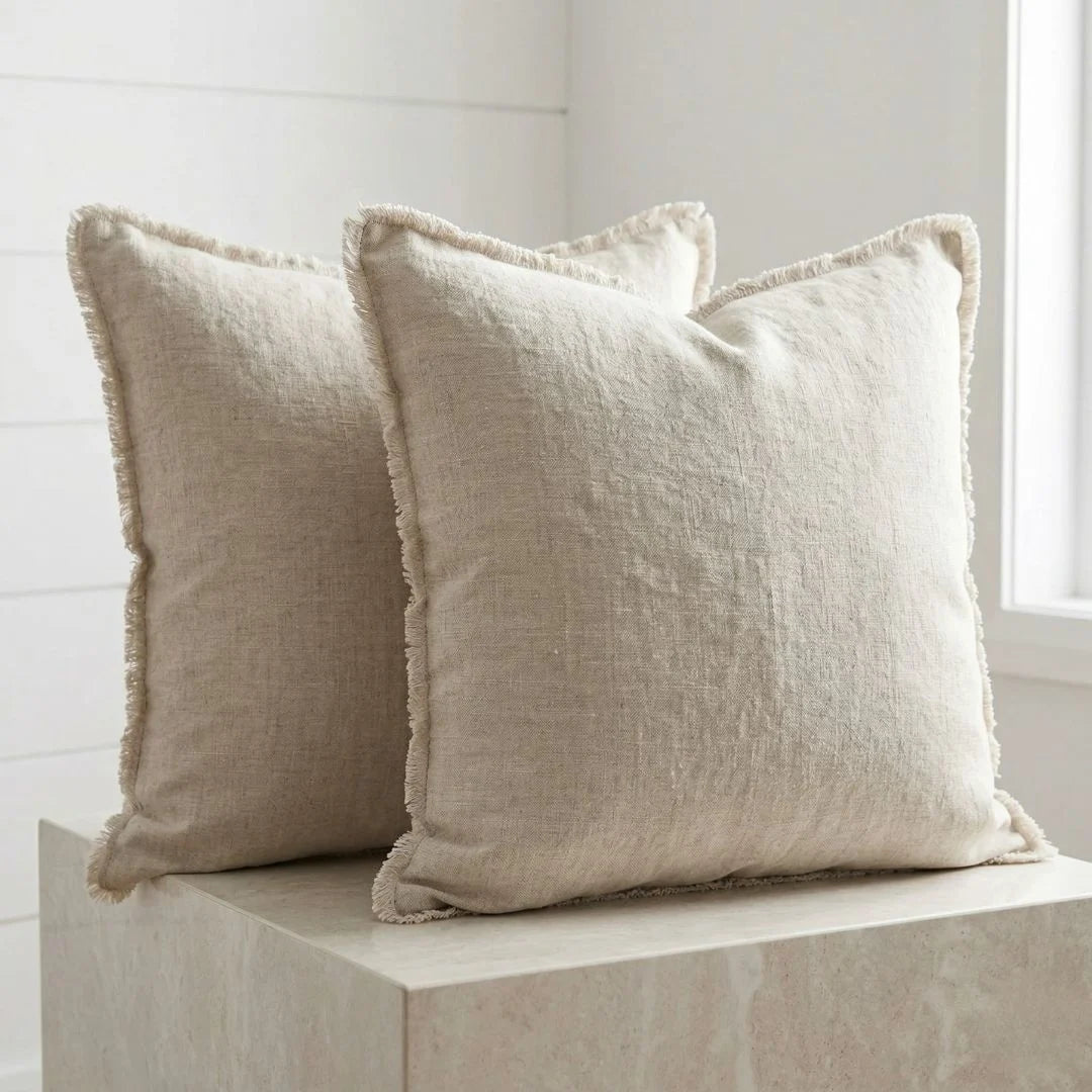 French Linen Pillowcase Set – Natural