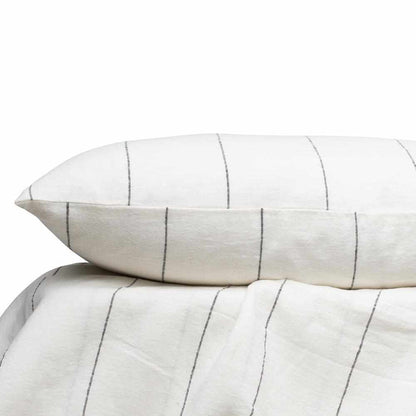 White pillowcases with gray stripes 