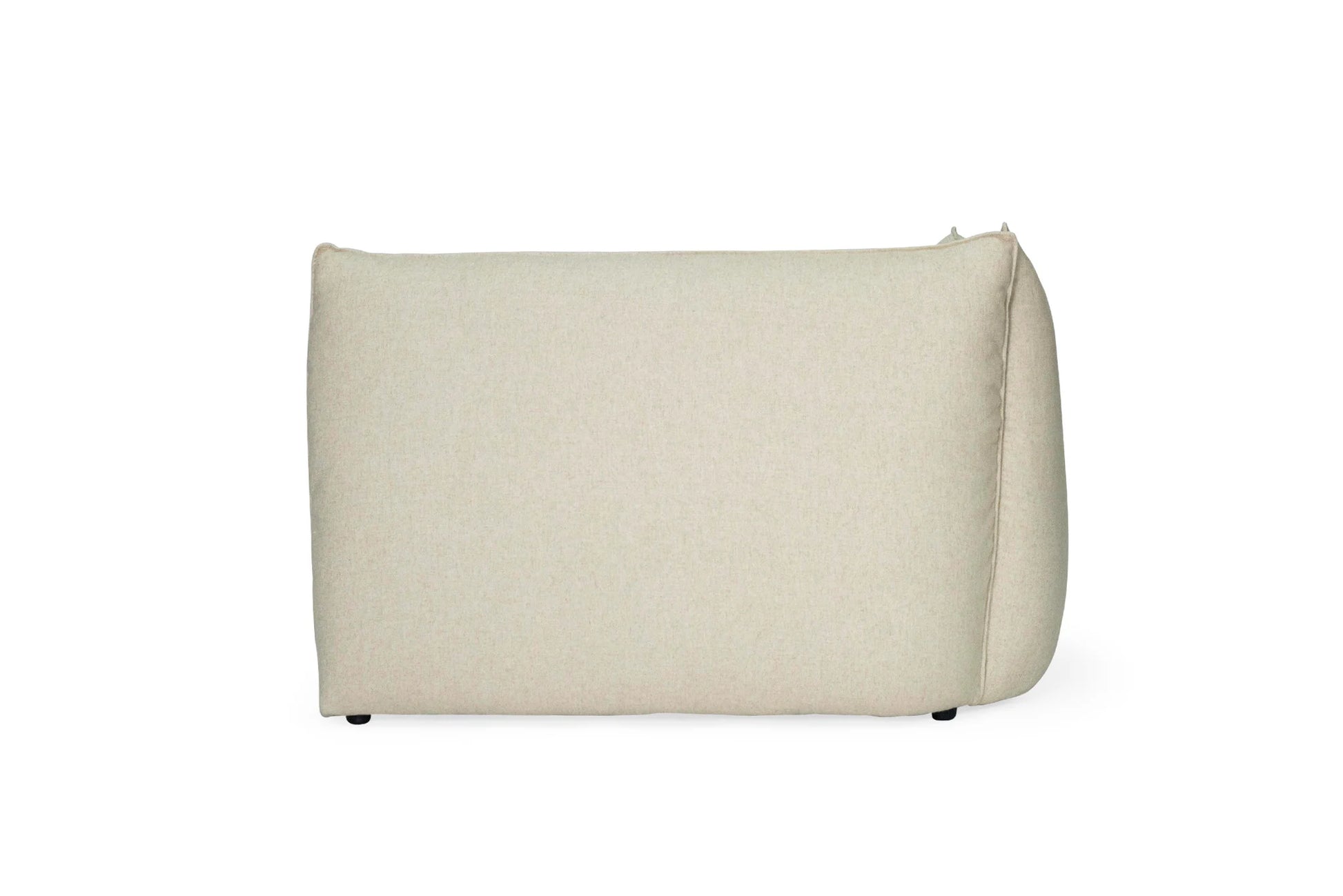 light Beige linen sectional chair on a white background