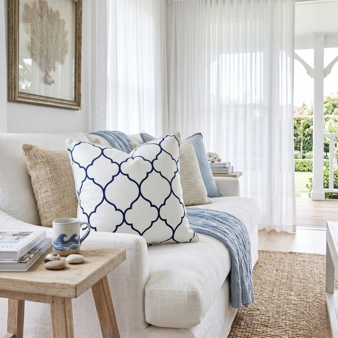 Hampton lounge room with Sun Republic cushions