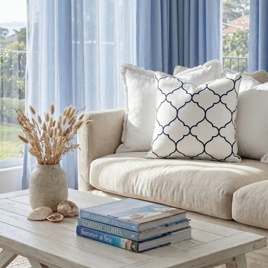 Hampton lounge room with Sun Republic cushions