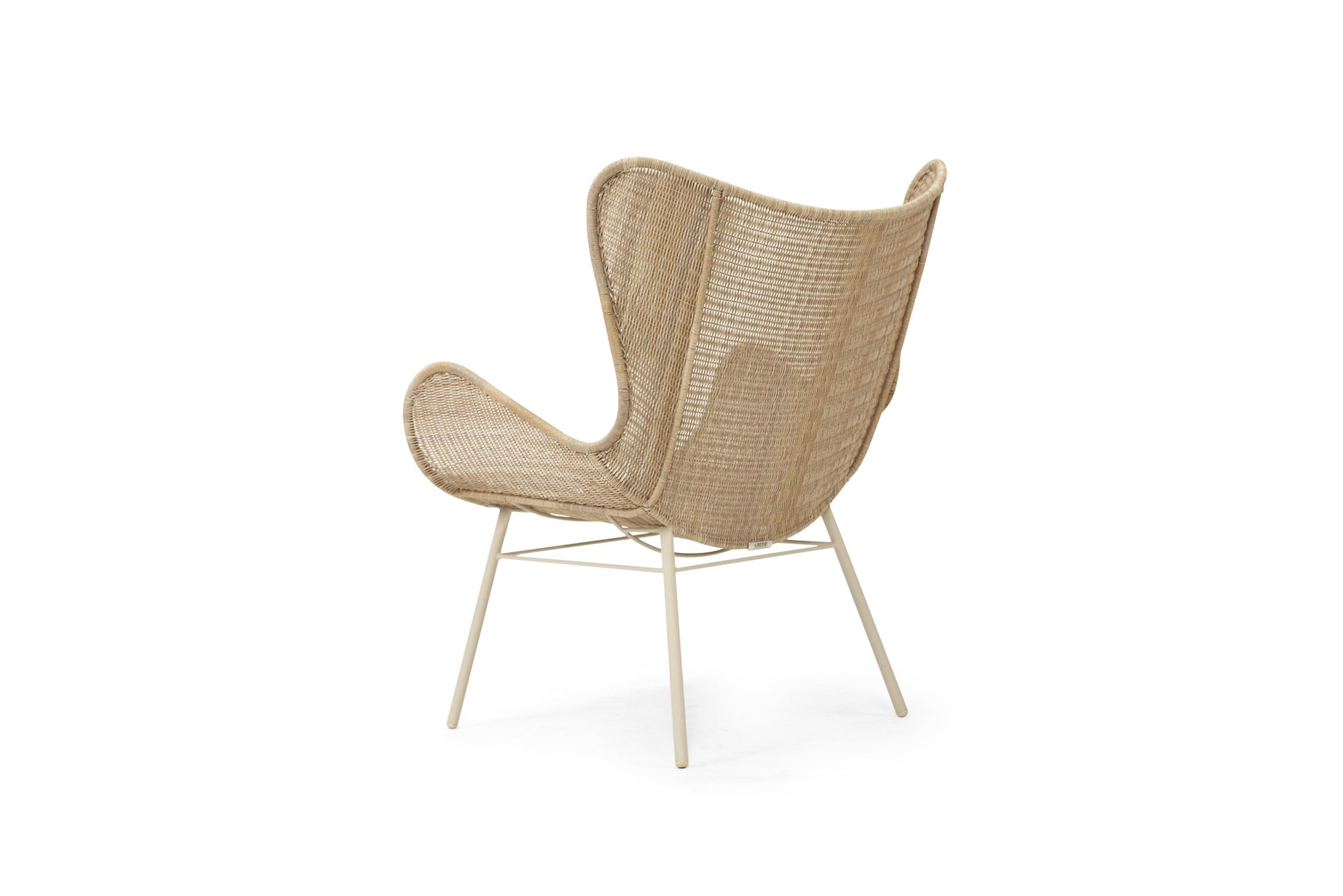 Harvey Outdoor Wingback Chair in natural on a white background