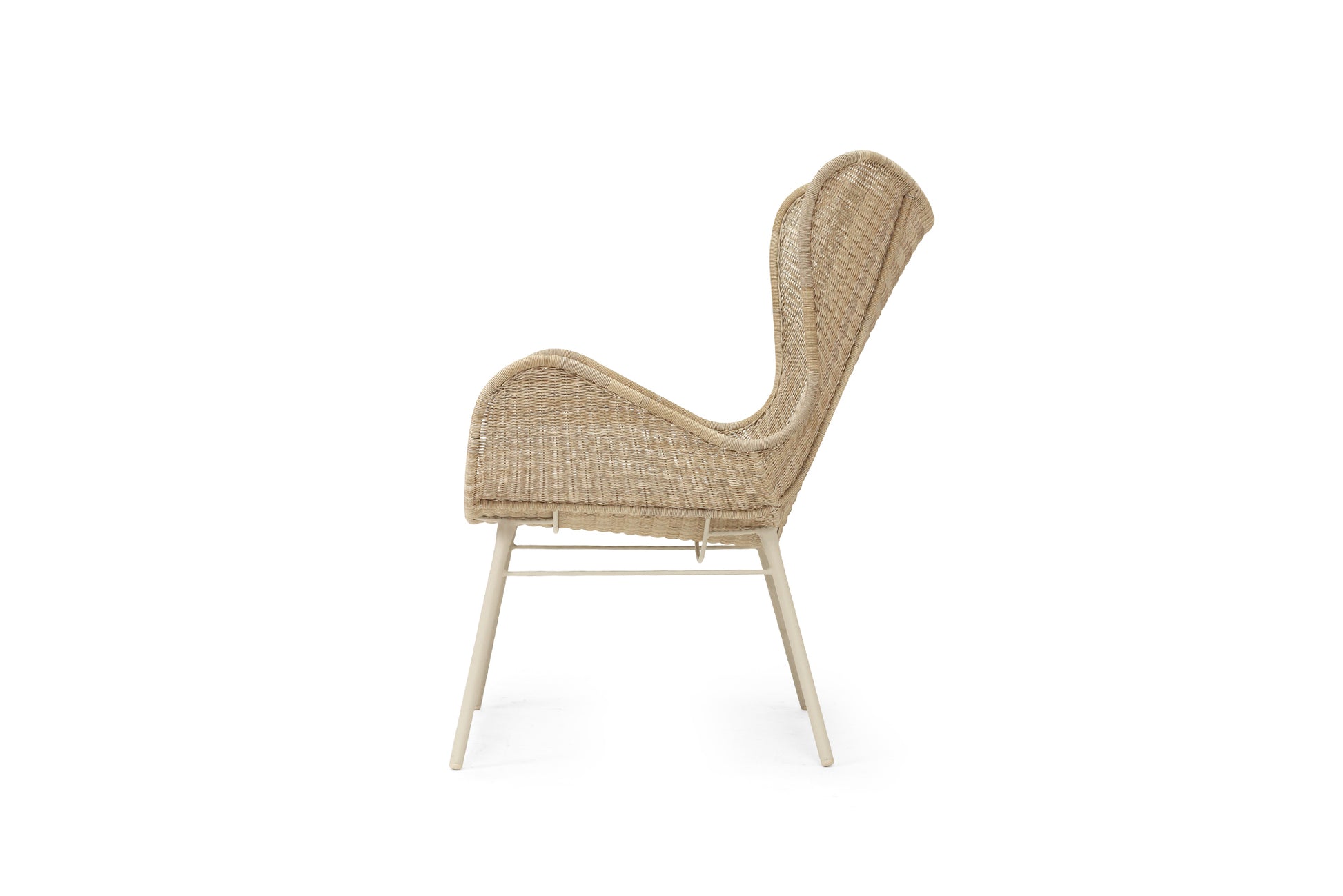Harvey Outdoor Wingback Chair in natural on a white background