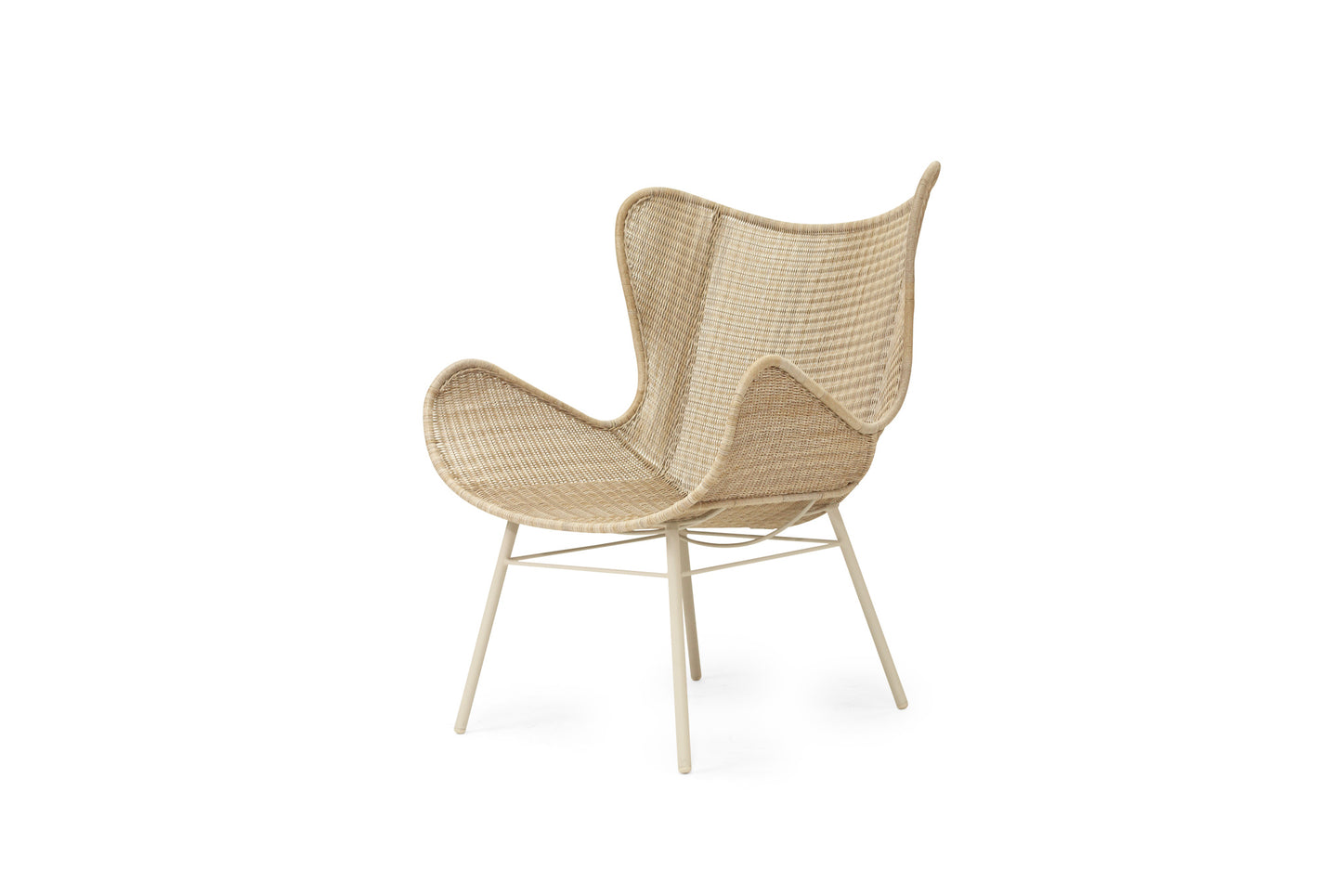 Harvey Outdoor Wingback Chair in natural on a white background