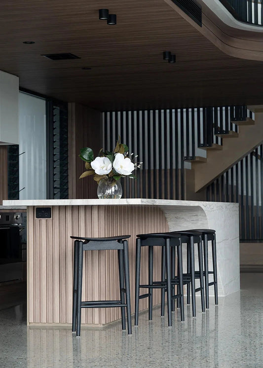 Jansen Black Counter Bar Stools in a lifestyle setting