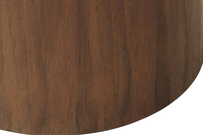 Jansen White Microcement Dining Table Round - Walnut Base