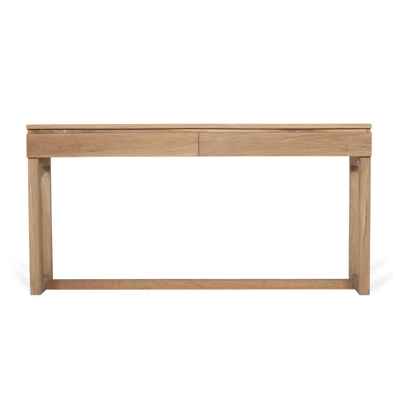 Wooden console on a white background