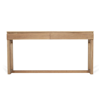 Wooden console on a white background